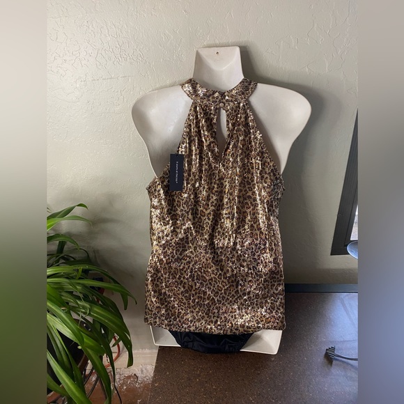 Women’s NWT Cable & Gauge Sequined Animal Print Dress Top - Picture 15 of 16